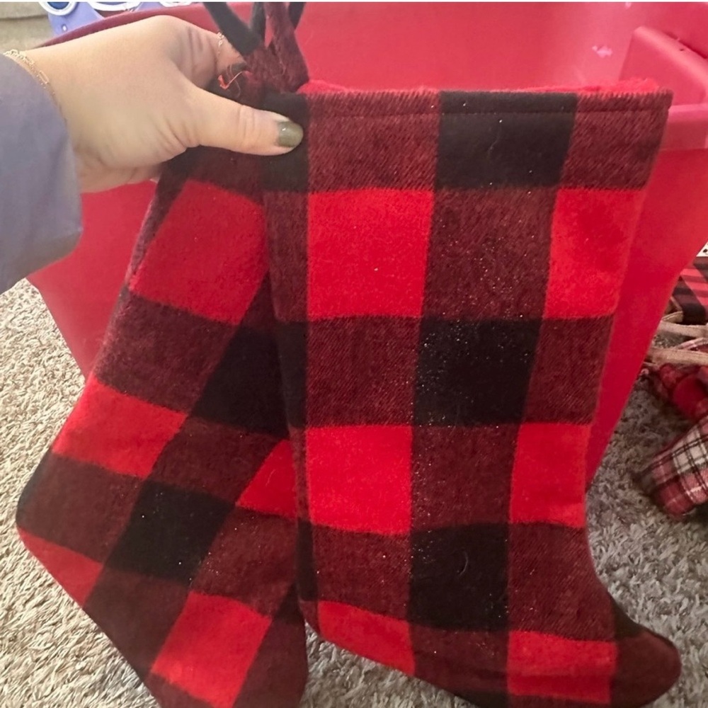 Red and Black Plaid Flannel Christmas Stockings